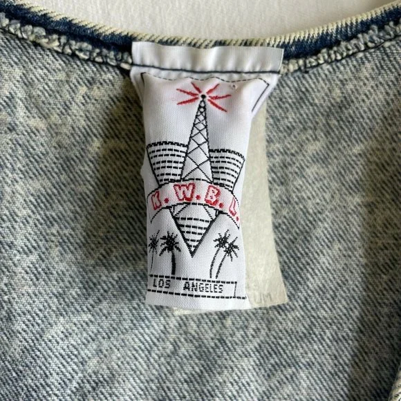 Vintage 80s 90s Hand Painted South Western Acid Wash Denim Vest MEDIUM - Picture 5 of 7
